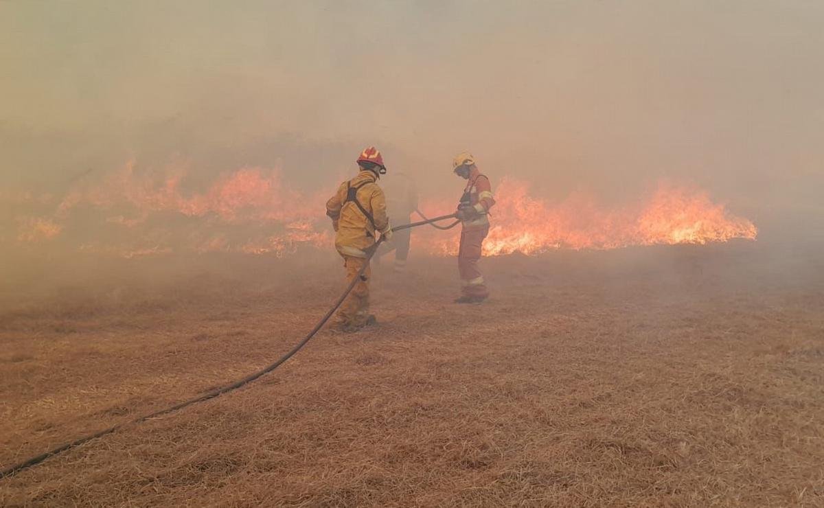 INCENDIO EN CÓRDOBA: RUTA A CARLOS PAZ CORTADA Y BOMBEROS HOSPITALIZADOS